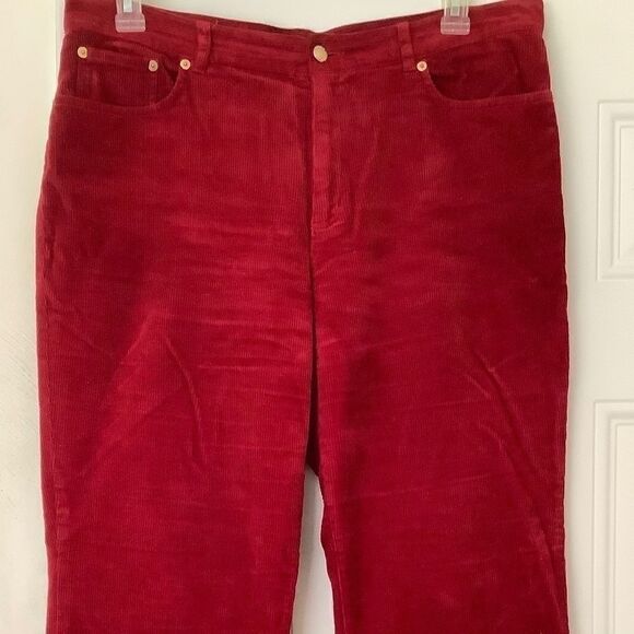 Chaps Pants - 𝅺chaps CORDUROY DEEP RED WOMAN PANTS SIZE US 14​